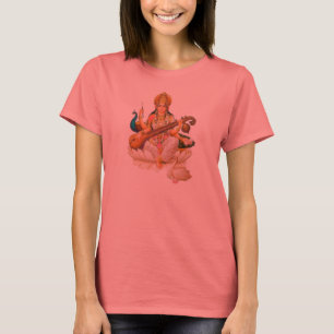 Camiseta Deusa Hindu Saraswati, design do t-shirt
