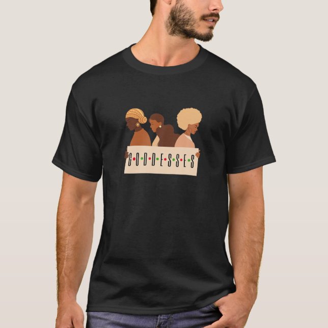 Camiseta Deusas - Mulheres Clássicas Africanas Melaninas (Frente)
