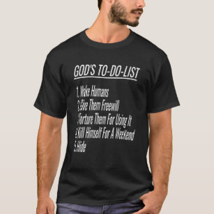 Camiseta Deuses a Fazer Lista Ateísta Humor Ateísta Cristão