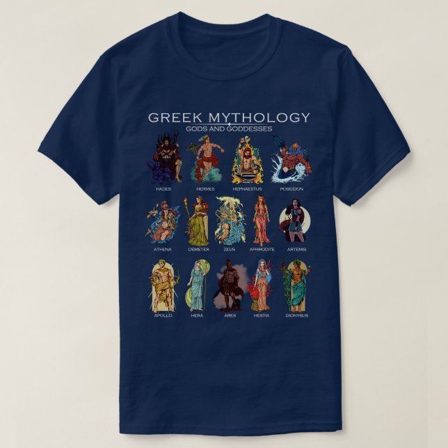 Camiseta Deuses da mitologia grega (Frente do Design)