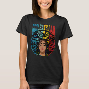 Camiseta Deuses Dizem Que Sou Melanina Afro-Mulher História