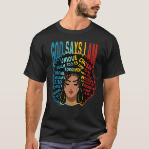 Camiseta Deuses Dizem Que Sou Melanina Afro-Mulher História