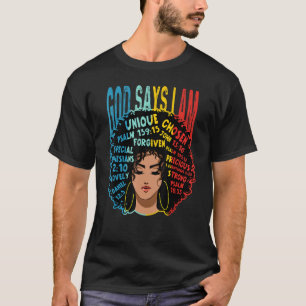 Camiseta Deuses Dizem Que Sou Melanina Afro-Mulher História