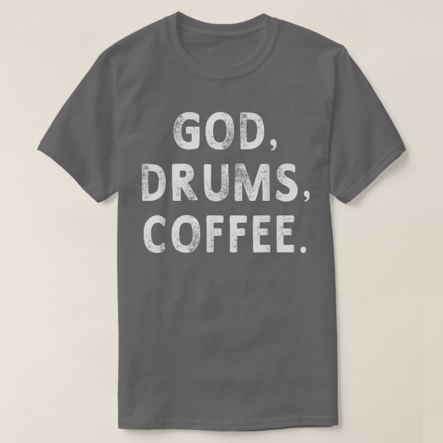 Camiseta Deuses Drum Café DrummerMulheres Homens Presente M (Frente do Design)