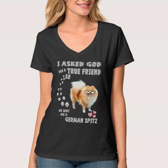 Camiseta Deutscher Spitz Mãe Fluffy Cachorro Pai Cute Germ (Frente)