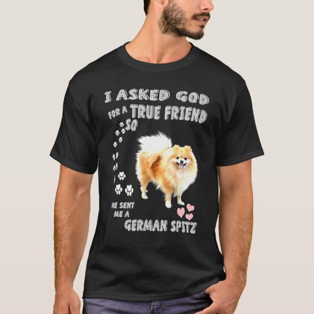 Camiseta Deutscher Spitz Mãe Fluffy Dog Pai (Frente)