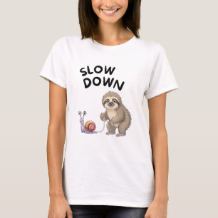 Camiseta Devagar - Engraçado De Lama De Caracol