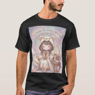 Camiseta Devaneio Sonhador: Casaco com Capuz de Urso Kawaii