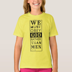 Camiseta devemos obedecer a Deus em vez de aos homens Atos