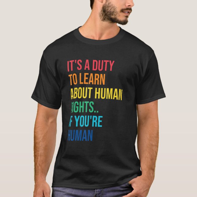 Camiseta Dever De Aprender Os Direitos Humanos Diz Justiça  (Frente)