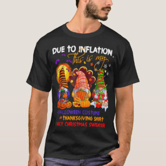 Camiseta Devido À Inflação Gnome Halloween Chri Ação De Gra