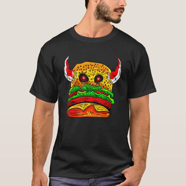 Camiseta Devil Burger Hamburger Cheesburger Delicious Food (Frente)