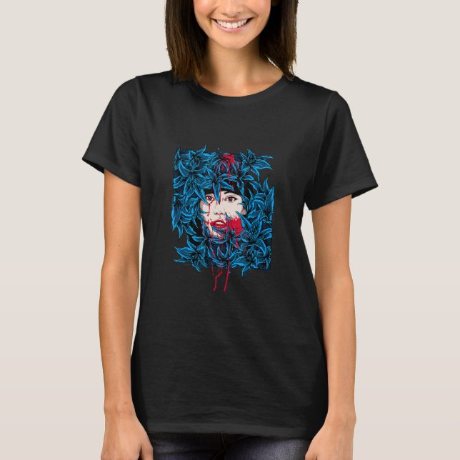 Camiseta Devil Girl Bones Skull Creature Soul Diablo Darkne (Frente)