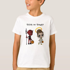 Camiseta Devil ou Angel Trick ou Trate o Halloween
