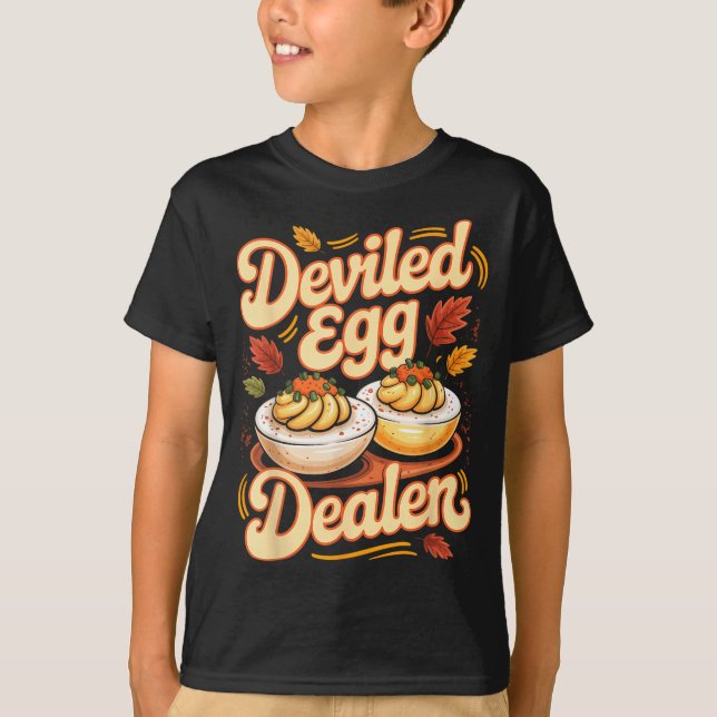 Camiseta Deviled Egg Er Funny Retro Thanksgiving Food Quote (Frente)