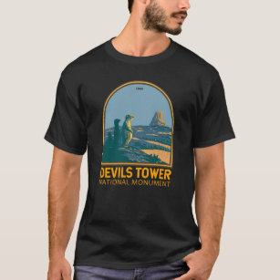 Camiseta Devils Tower National Monuuurie Dog Vintage