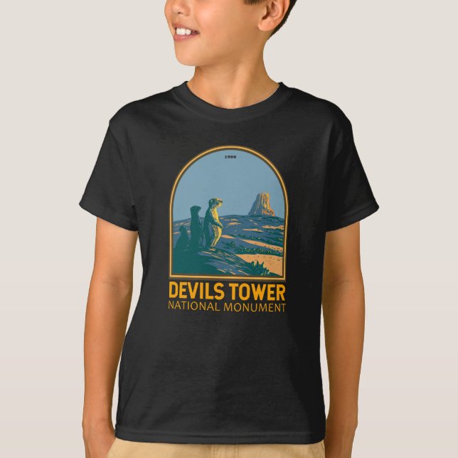 Camiseta Devils Tower National Monuuurie Dog Vintage (Frente)