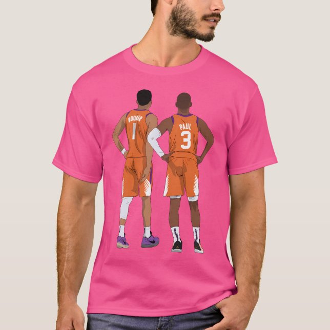 Camiseta Devin Booker Chris Paul Phoenix Basbasquetebol (Frente)