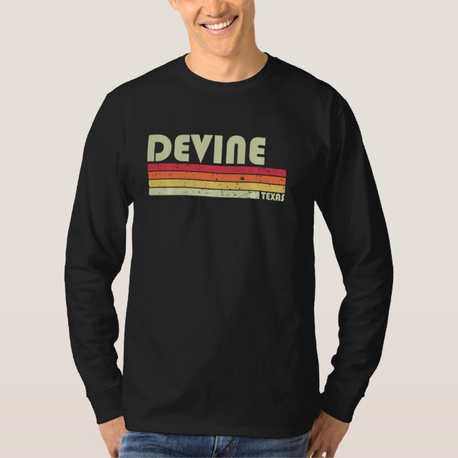 Camiseta DEVINE TX TEXAS Funny City Home Roots Gift Retro 7 (Frente)
