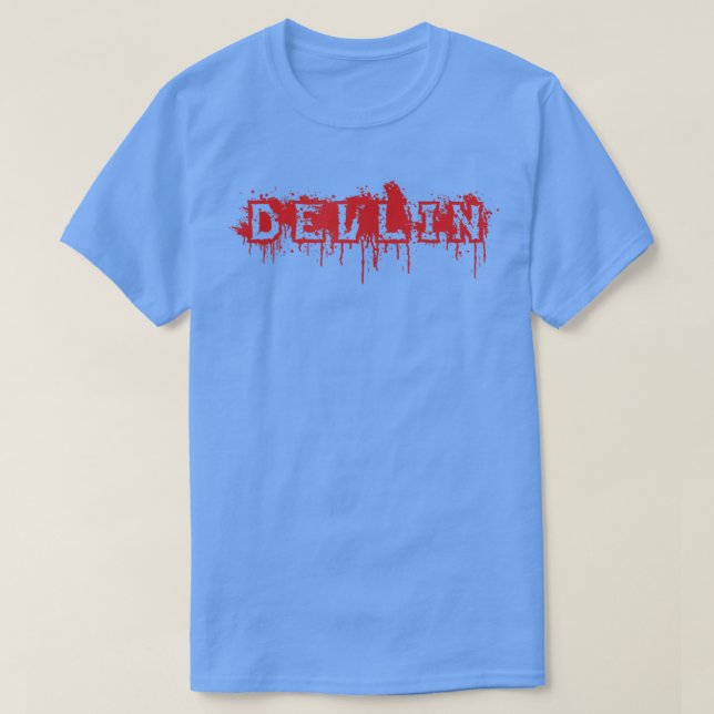 Camiseta Devlin First Name Halloween Figurume Personalizado (Frente do Design)