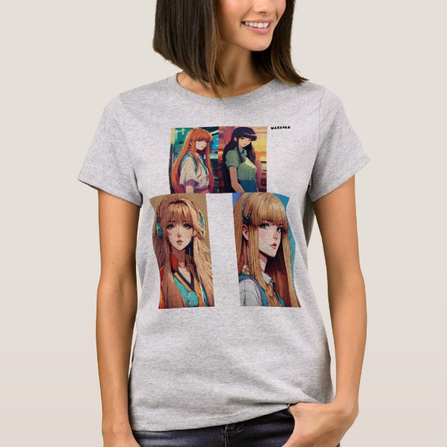 Camiseta **Devolução Neon: Estética Anime dos anos 80** (Frente)