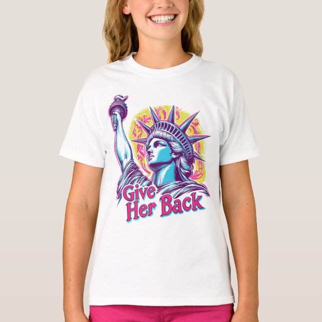 Camiseta Devolva a estátua da liberdade à França (Frente)