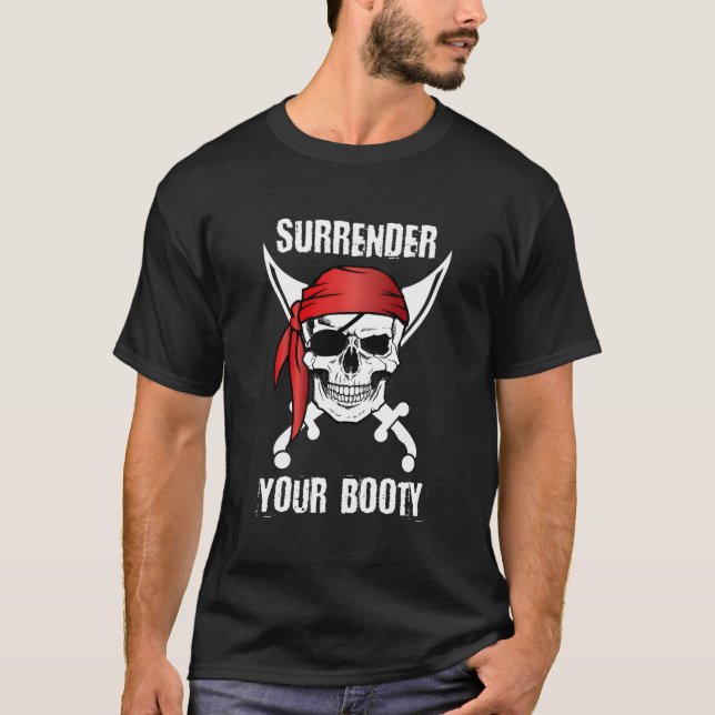 Camiseta Devolva Seu Crânio Pirata Engraçado, Longa Manga (Frente)