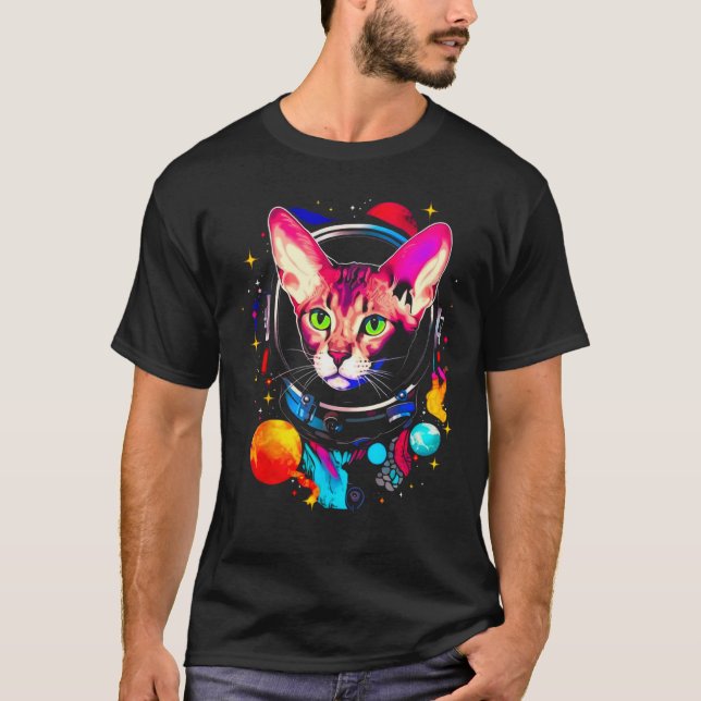 Camiseta Devon Rex Cat Astronaut (Frente)