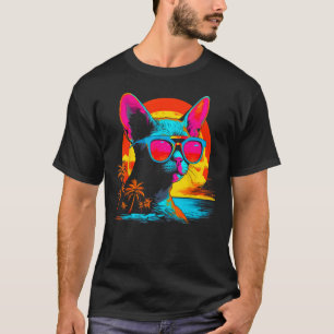 Camiseta Devon Rex Cat Beach
