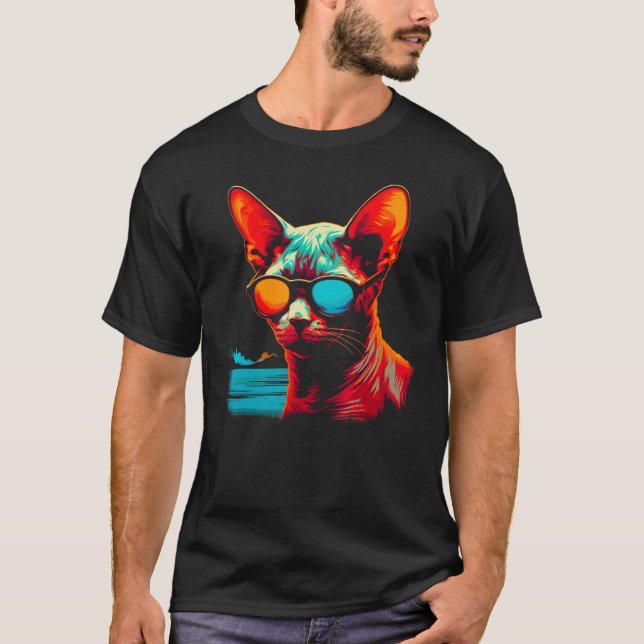 Camiseta Devon Rex Cat Beach Party (Frente)