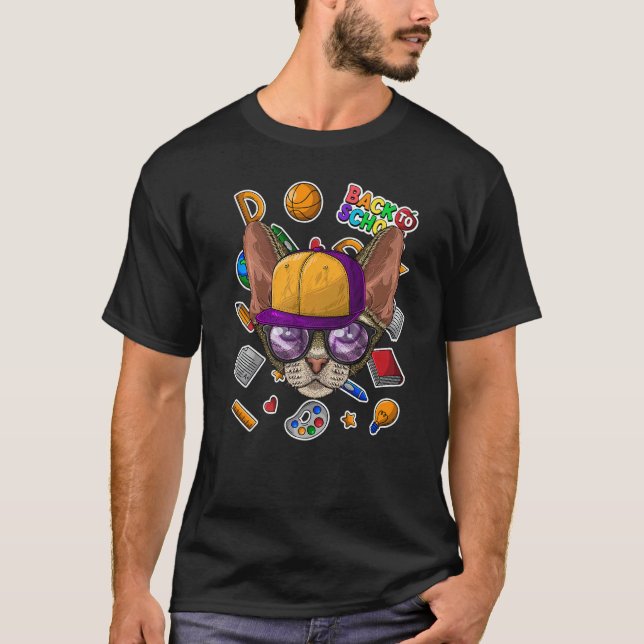 Camiseta Devon Rex De Volta à Escola Primeiro Dia De Aula G (Frente)