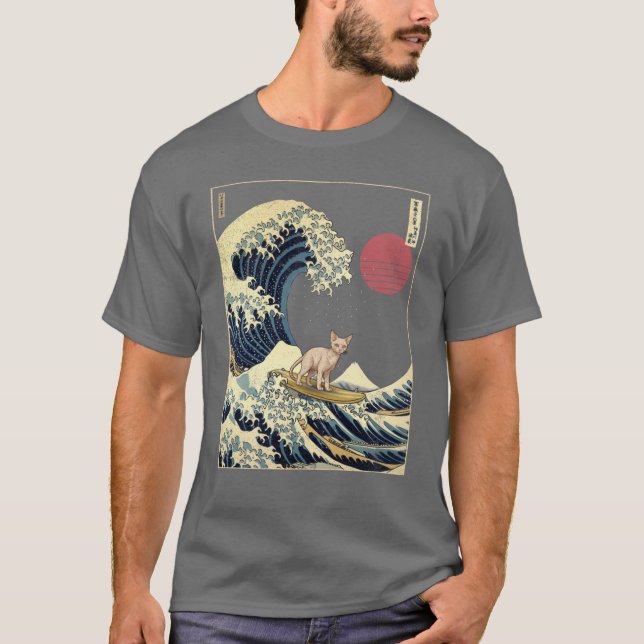 Camiseta Devon Rex Kanagawa Japanese Surfing Wave (Frente)