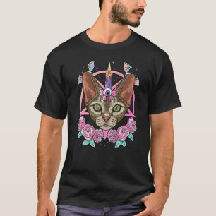 Camiseta Devon Rex Pastel Gótico Pagã Assustadora Menhera D