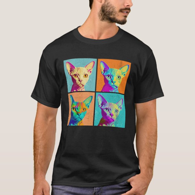 Camiseta Devon Rex Pop Illustration Colorful Animal Women (Frente)