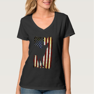 Camiseta Devon Rex Silhouette American Flag 4 de julho Lon