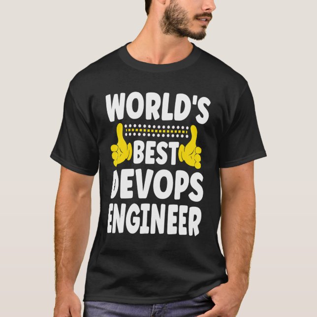 Camiseta Devops de Cargo de Engenheiro do Mundo para os Mel (Frente)