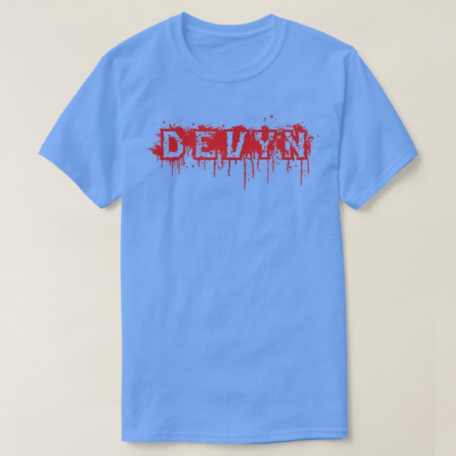 Camiseta Devyn First Name Halloween Figurume Personalizado  (Frente do Design)