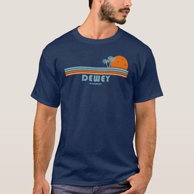 Camiseta Dewey Beach Delaware Sun Palm Trees (Frente)