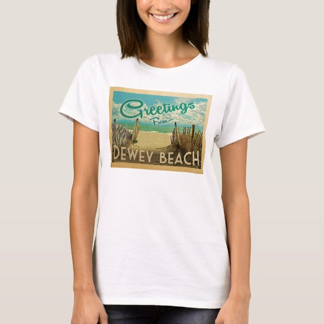 Camiseta Dewey Beach Viagens vintage (Frente)