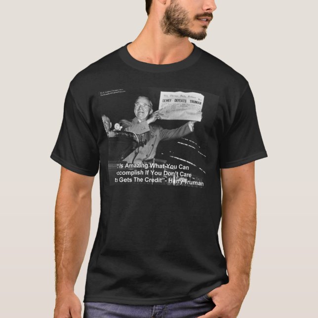 Camiseta Dewey Beats Truman Engraçado Oferece Botões De Cam (Frente)