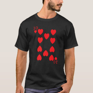 Camiseta Dez 10 de Copas Carta de Poker Carta de Jogo Black