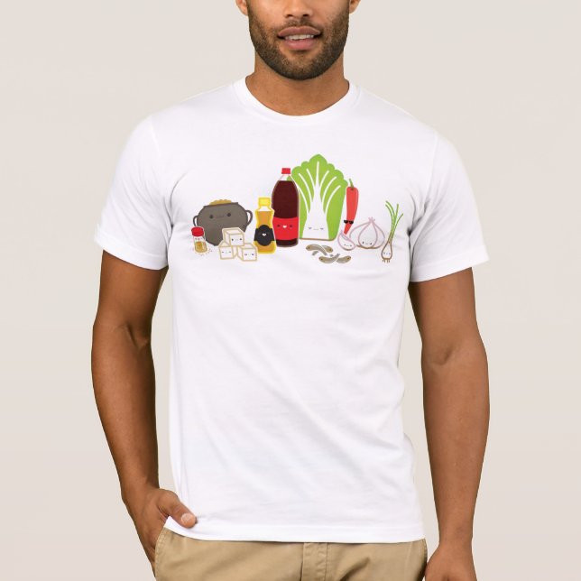 Camiseta Dez ingredientes essenciais na comida coreana (Frente)