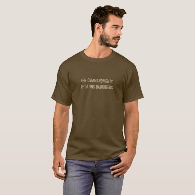 Camiseta Dez mandamentos de filhas do namorando (Frente Completa)
