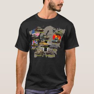 Camiseta Dez Melhores Tanques WW2 M4 Sherman Panzer IV Tigr