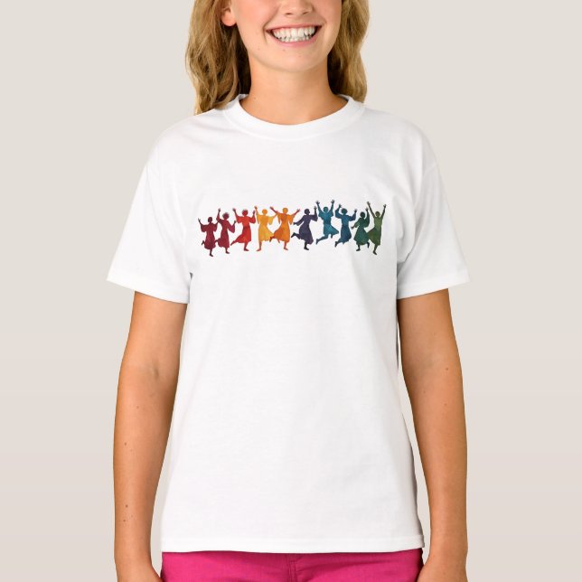 Camiseta Dez Senhores Saltando Estêncil 4 (Frente)