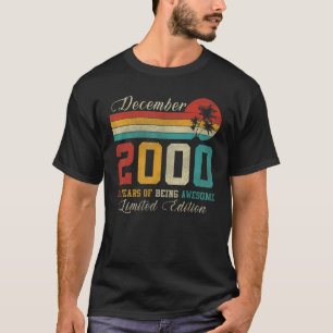Camiseta Dezembro 22 anos Vintage 2000 22º aniversário