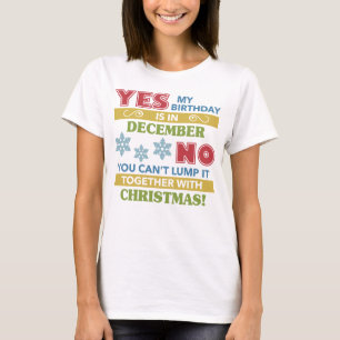 Camiseta Dezembro Aniversário Humor de Natal