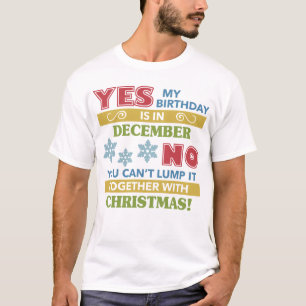 Camiseta Dezembro Aniversário Humor de Natal