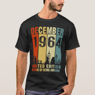 Camiseta Dezembro De 1964 59 Anos De Estar Vintage Incrível