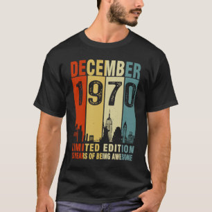 Camiseta Dezembro De 1970 53 Anos De Estar Vintage Incrível